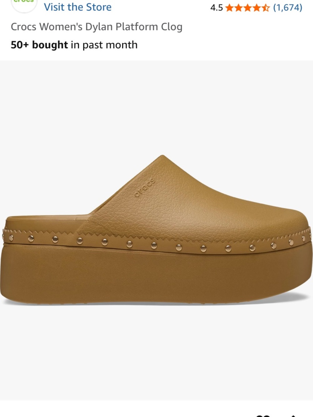 NEW Crocs Women's Dylan Platform Mule Clog — Tan Umber - Picture 8 of 9
